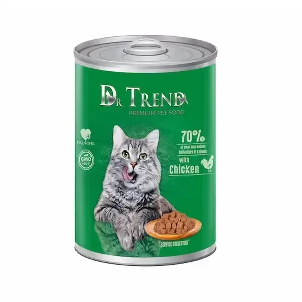 (2538) Dr.Trend с курицей для взрослых кошек всех пород 400 г (70%)
