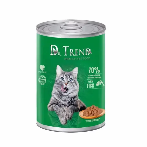 (2569) Dr.Trend с рыбой для взрослых кошек всех пород 400 г (70%)