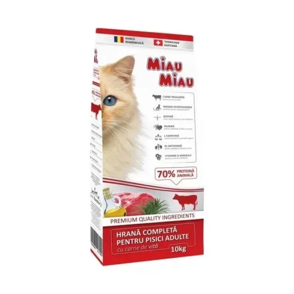 (7490) MIAU MIAU сухой корм для кошек с говядиной 10 кг