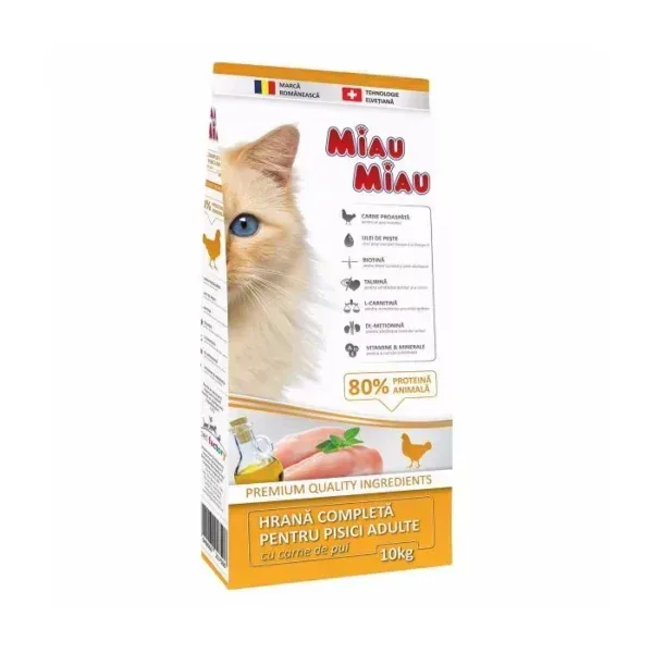 (7506) MIAU MIAU сухой корм для кошек с курицей 10 кг
