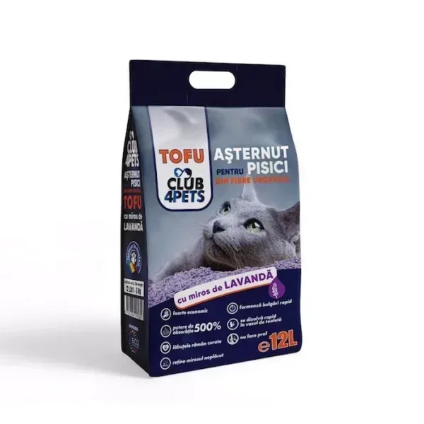 TOFU CLUB4PETS Древесный наполнитель для кошачьего туалета с ароматом лаванды 12л