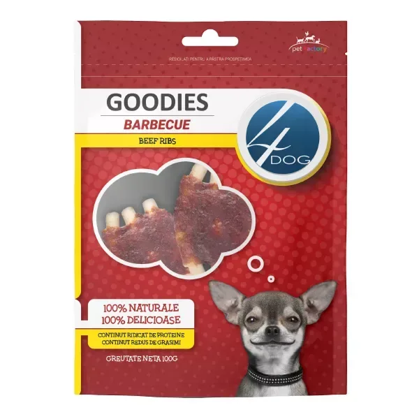 (2432) 4DOG GOODIES БАРБЕКЮ ГОВЯЖЬИ РЕБРЫШКИ 100 г
