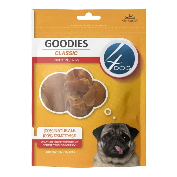 (7774) 4DOG GOODIES КЛАССИЧЕСКИЕ КУРИНЫЕ ЛЕНТЫ 100 г