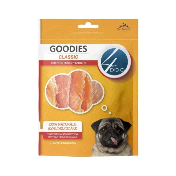 (7781)  4DOG GOODIES КЛАССИЧЕСКИЕ КУРИНЫЕ ЛОМТИКИ-ДЖЕРКИ 100 г