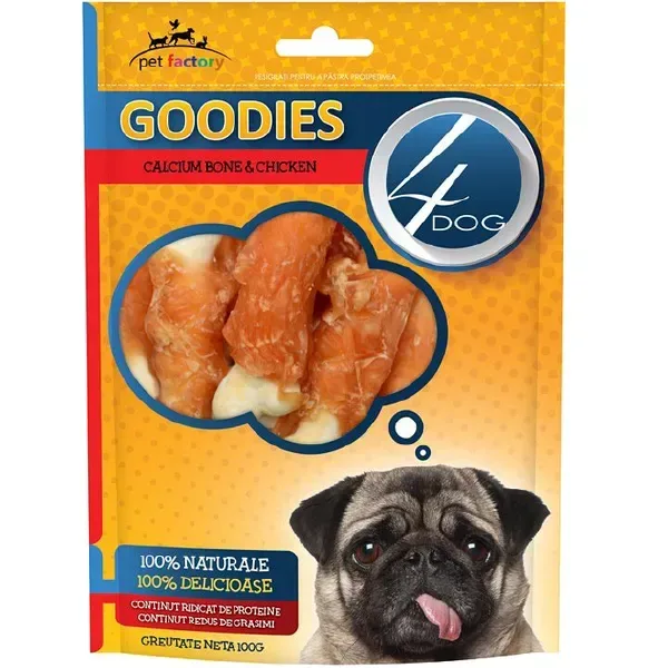 (7828)  4DOG лакомства Classic с косточкой и курицей 100 г