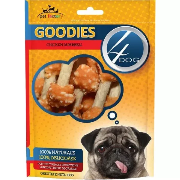 (7835) 4DOG GOODIES КЛАССИЧЕСКИЕ КУРИНЫЕ ПОППЕРСЫ-ГАНТЕЛИ 100 г