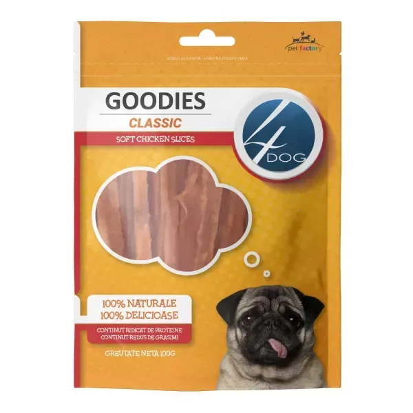 (7910)  4DOG GOODIES КЛАССИЧЕСКИЕ МЯГКИЕ ЛОМТИКИ ИЗ КУРИЦЫ 100 г