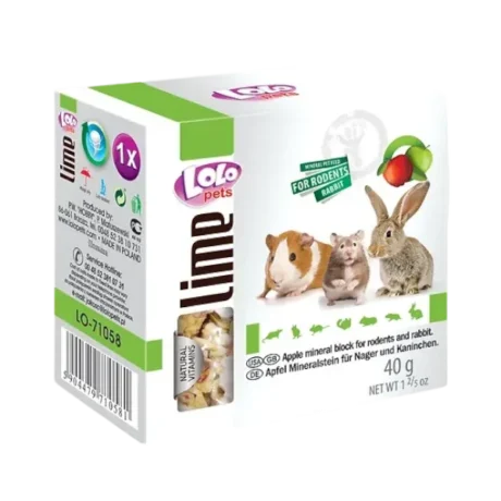 Lolo Pets минеральная добавка для грызунов и кроликов с яблоком 40г