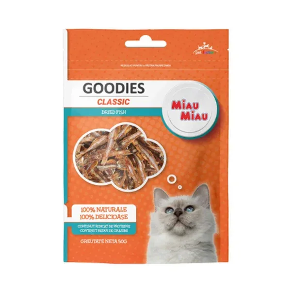 (3569) MIAU MIAU GOODIES СУШЁНЫЕ РЫБКИ 50 г