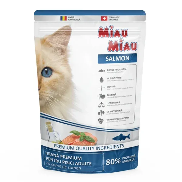 (2951) MIAU MIAU сухой корм для кошек с лососем 800 г
