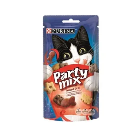 Purina Felix. Party Mix Mixed Grill recompense pentru pisici adulte, 60 g