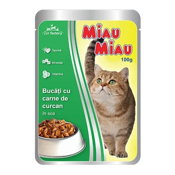 MIAU MIAU влажный корм кошек с индейкой