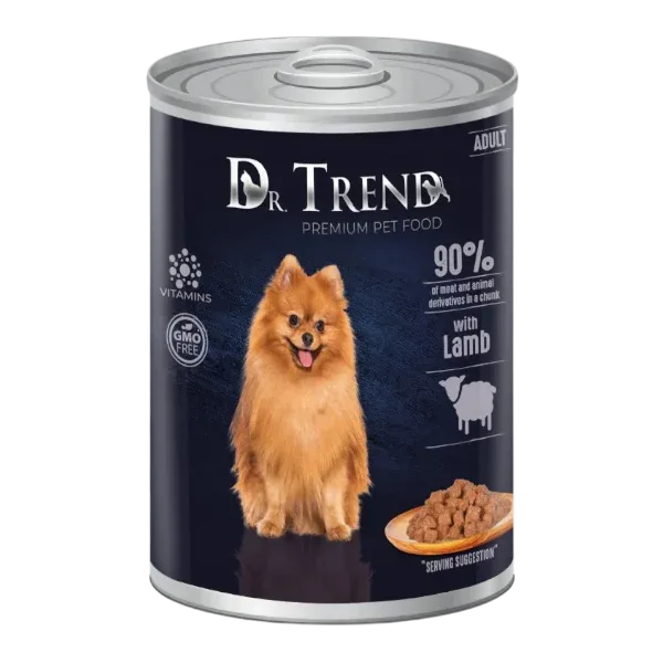 DR. TREND. Влажный корм для взрослых собак с ягненком в соусе