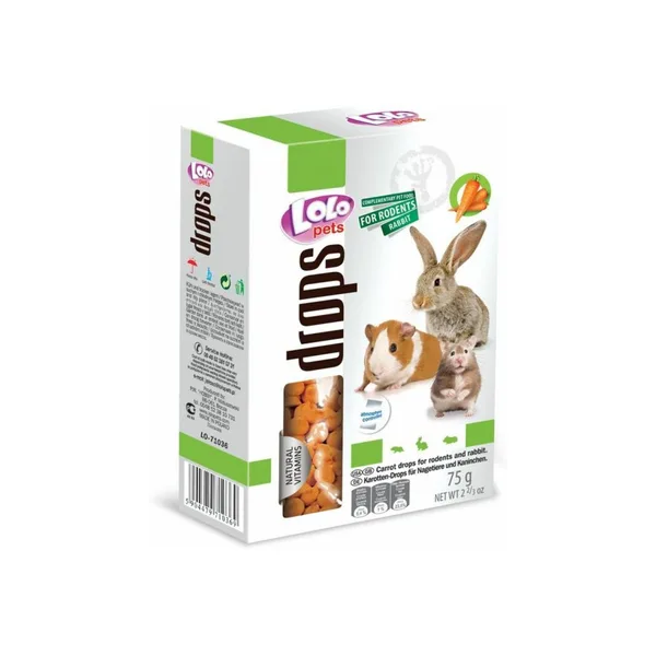 LoLo Pets Recompense pentru rozătoare cu morcov 75g