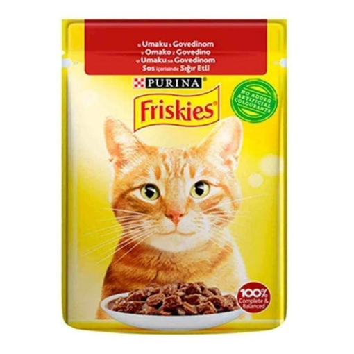 Friskies. Влажный корм для взрослых кошек с говядиной. 85 гр.