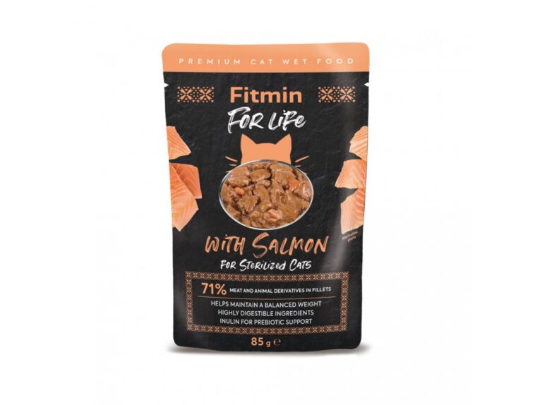 Fitmin for Life. Влажный корм для кастрированных кошек с лососем. 85 г.