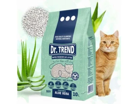 DR.TREND. Așternut pentru litieră din bentonit pentru pisici cu aromă de aloe vera. 5L