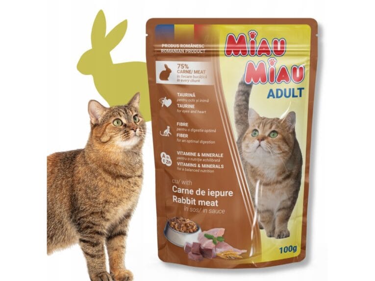 MIAU MIAU. Влажный корм для взрослых кошек с кроликом. 100 г.