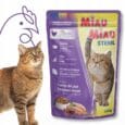 Miau Miau. Влажный корм для стерилизованных кошек с курицей. 100 г.