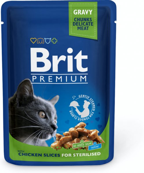 Brit Premium. Влажный корм для стерилизованных кошек с курицей. 100 г.