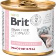 Brit. Влажный корм для взрослых кошек с лососем и горохом. 200 гр.