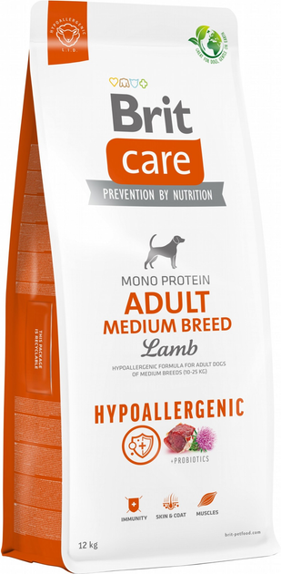 Brit Care. Сухой корм для собак средних пород с ягненком. 12 кг.
