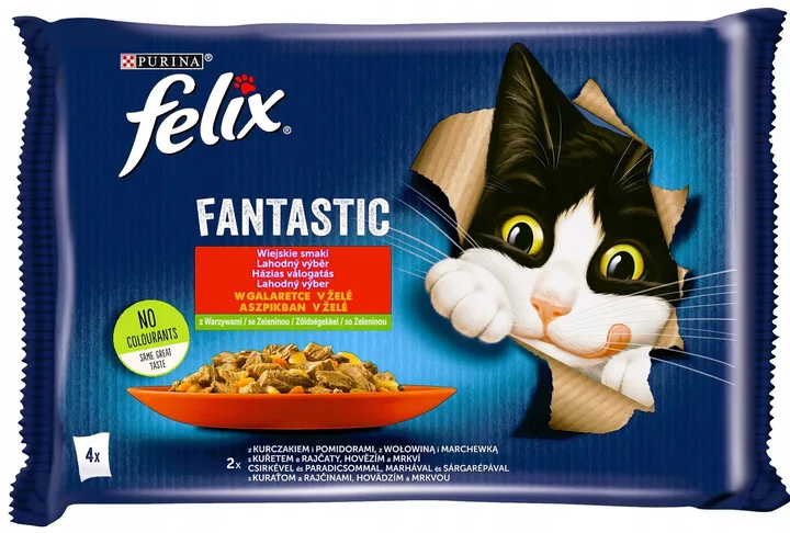 Felix. Влажный корм для взрослых кошек с мясом и овощами. 4x85 г.