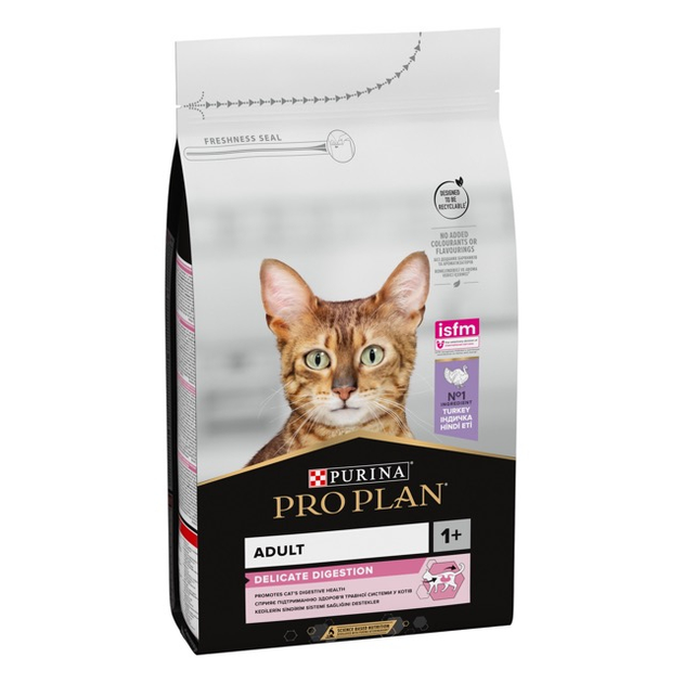 Purina Pro Plan. Сухой корм для взрослых кошек с индейкой. 400 г.
