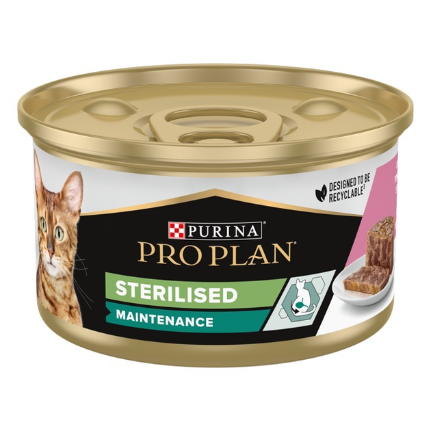 Purina Pro Plan. Консервированный корм для стерилизованных кошек с тунцом и лососем. 85 г.