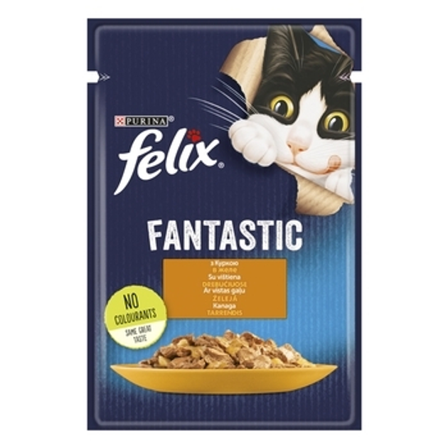 Felix. Влажный корм для взрослых кошек с курицей в желе. 85 г.