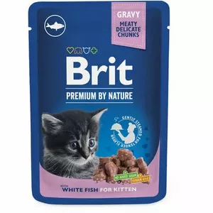 Brit Premium. Влажный корм для котят с белой рыбой. 100 г.