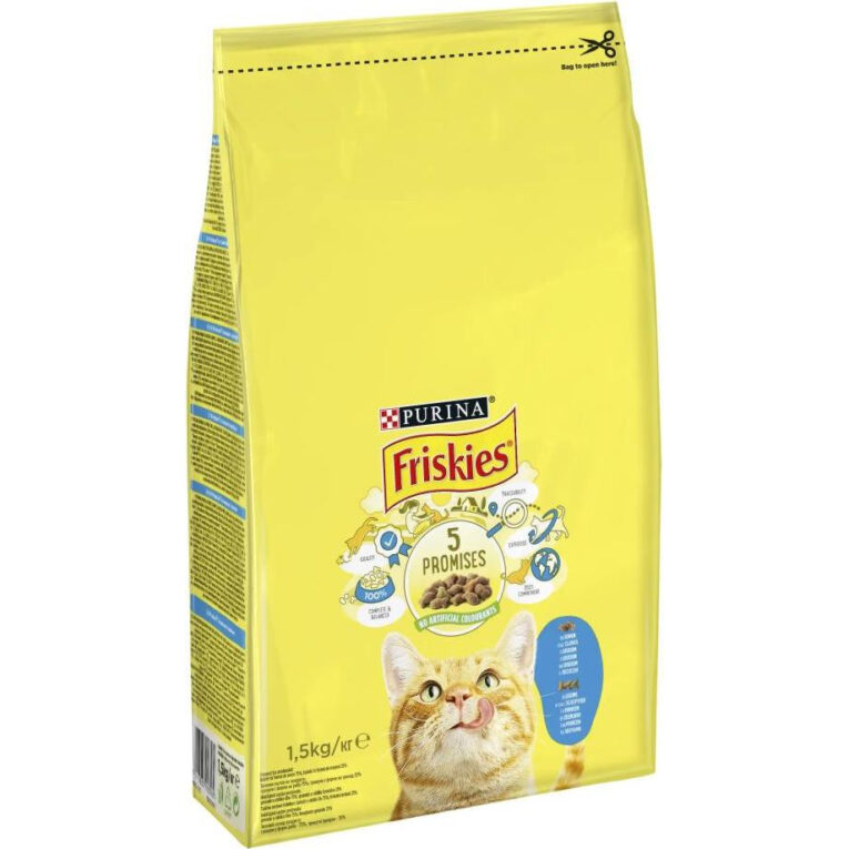 Friskies. Сухой корм для взрослых котов с лососем. 1.5 кг.