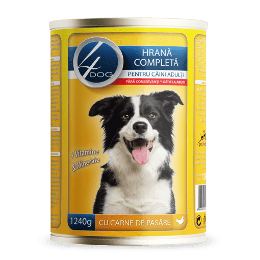 4DOG. Влажный корм для собак с курицей. 1240 г.