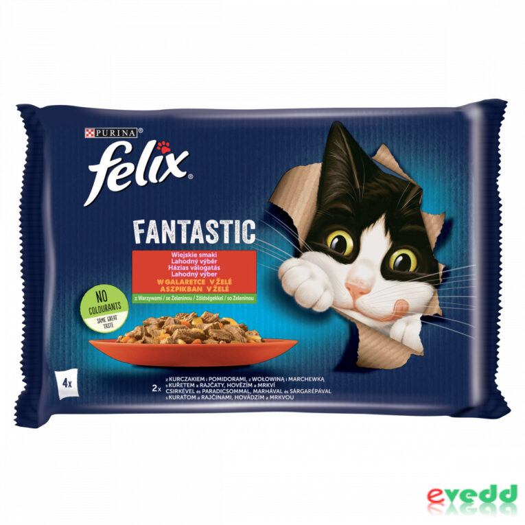 Felix. Влажный корм для взрослых кошек с мясом и овощами. 4x85 г.