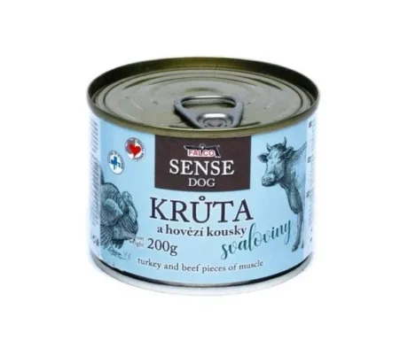Falco. Hrană umedă pentru câini cu curcan și vită. 200 g.