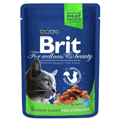 Brit Premium. Влажный корм для стерилизованных кошек с курицей. 100 г.