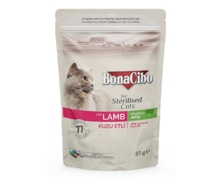 Bonacibo. Влажный корм для стерилизованных кошек с бараниной. 85 гр.
