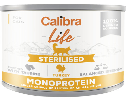 Calibra. Влажный корм для стерилизованных кошек с индейкой. 200 г.