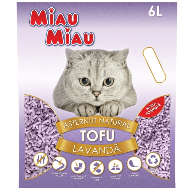 Miau Miau. Наполнитель для кошек с ароматом лаванды. 6 Л.