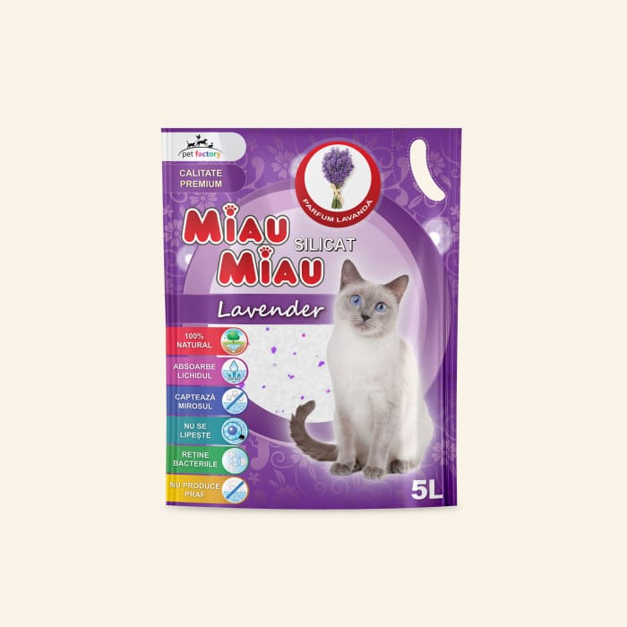 Miau Miau. Наполнитель для кошек с ароматом лаванды. 5L.