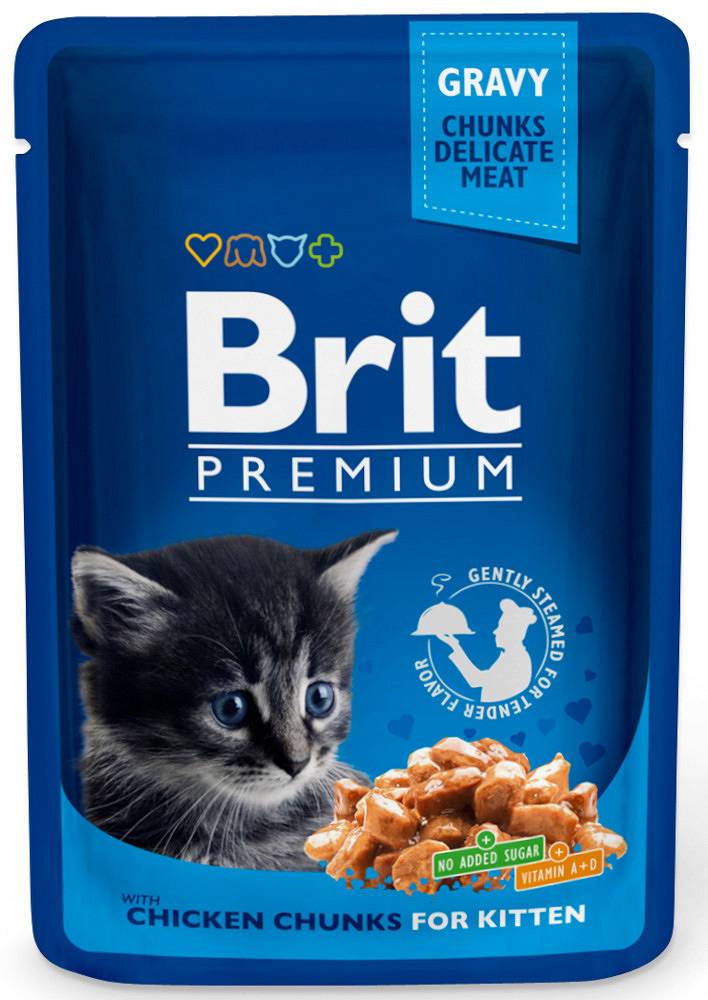 Brit Premium. Влажный корм для котят с курицей. 100 г.