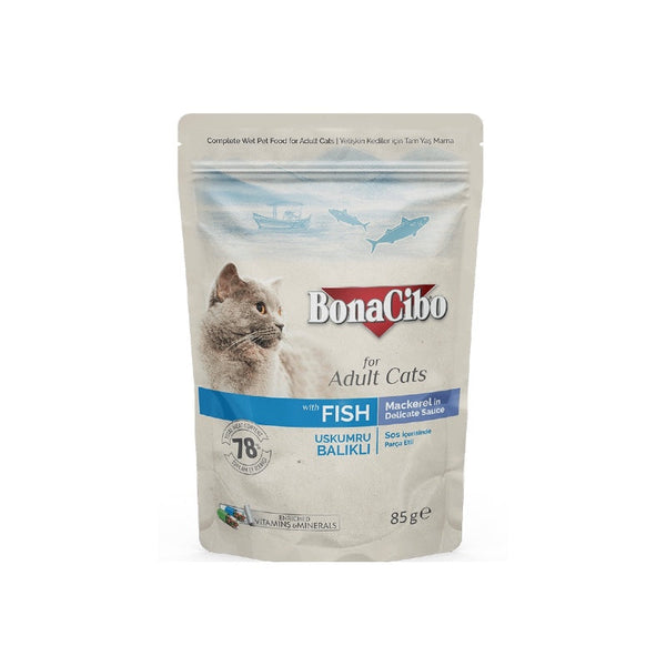 BonaCibo. Влажный корм для кошек с скумбрией. 85 гр.