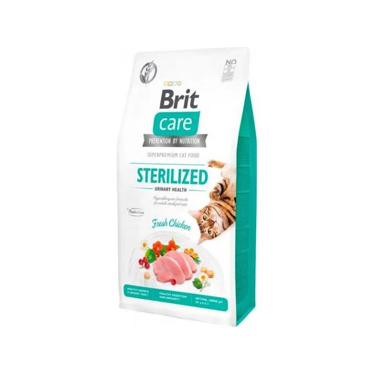Brit. Сухой корм для стерилизованных котов с курицей. 2 кг.