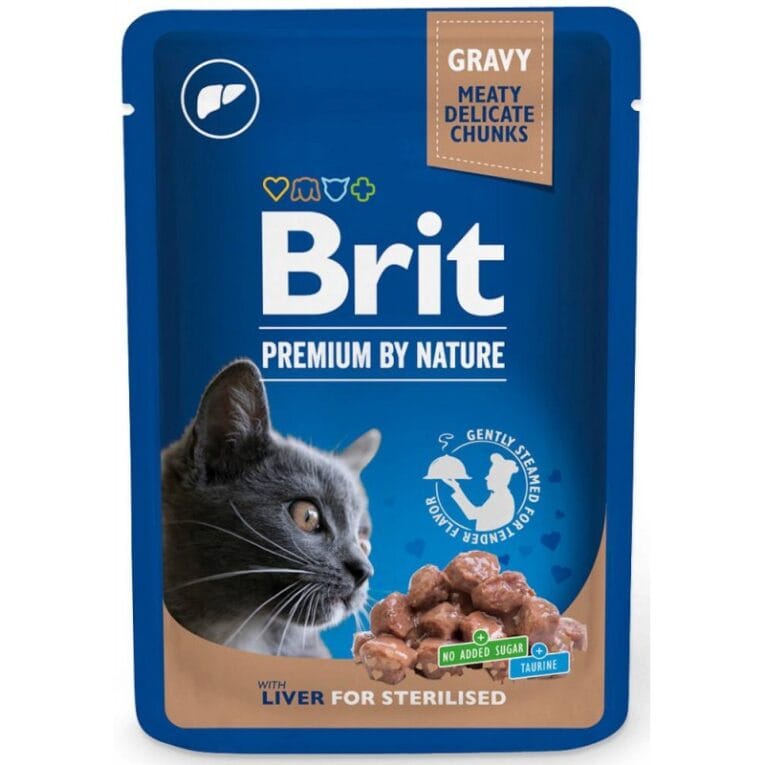 Brit Premium. Влажный корм для стерилизованных кошек с печенью. 100 г.