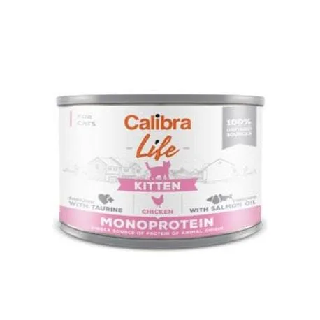 Calibra. Hrană umedă pentru pui de pisică cu pui. 200 g.