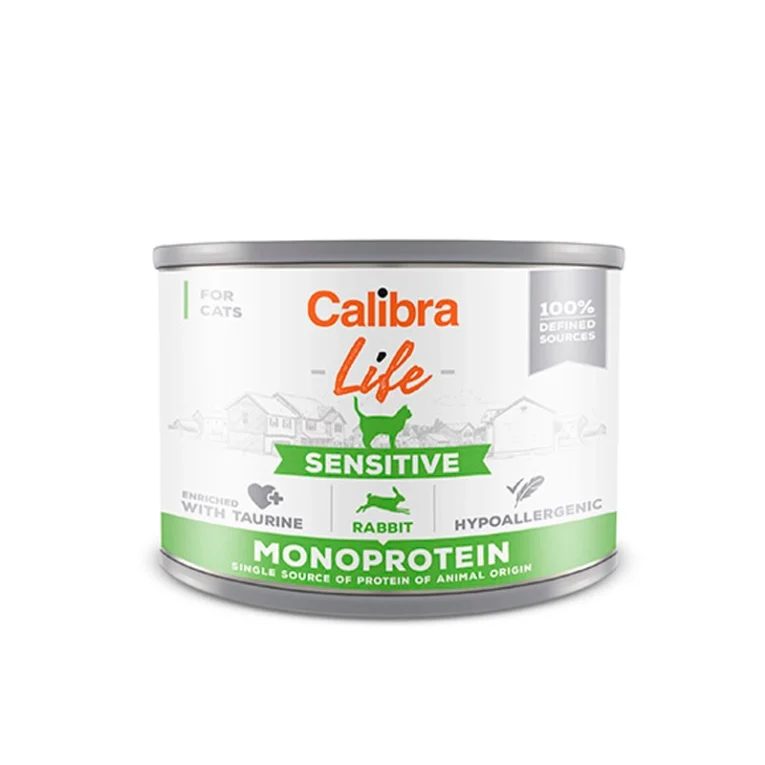 Calibra. Влажный корм для взрослых кошек с кроликом. 200 г.