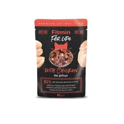 Fitmin For Life. Влажный корм для котят с курицей. 85 г.
