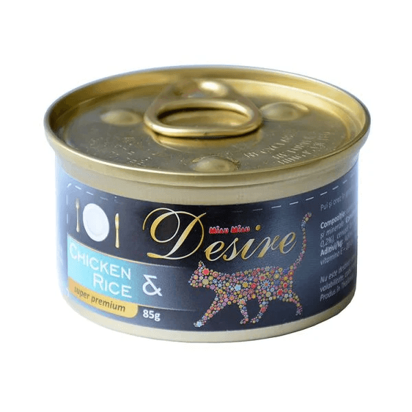 Desire. Влажный корм для взрослых кошек с курицей и рисом. 85 г.