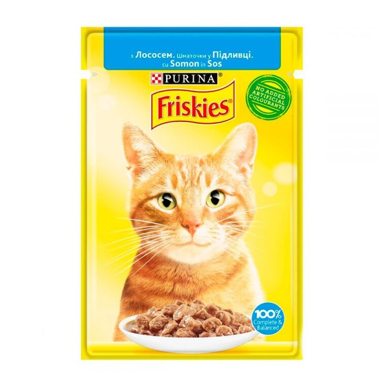 Friskies. Влажный корм для взрослых котов с лососем. 85 г.