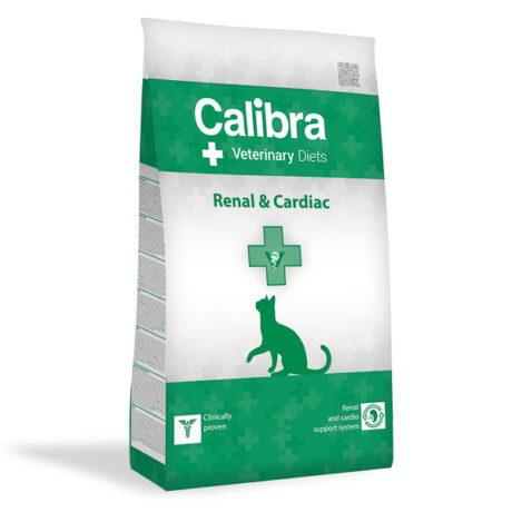 Calibra. Hrană veterinară pentru pisici cu susținerea funcțiilor rinichilor și inimii. 2 kg.